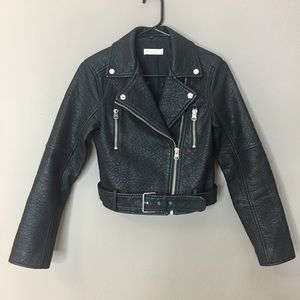 Abercrombie & Fitch Faux Leather & Fur Jacket